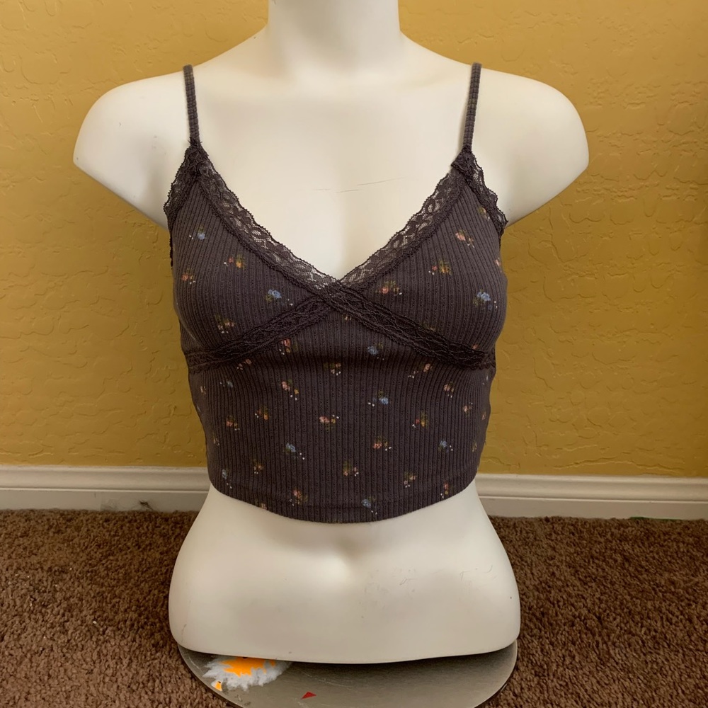 Aeropostale Lace Trim Cropped Cami